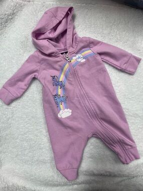Converse Lilac Hooded Unicorn One-Piece for Kids